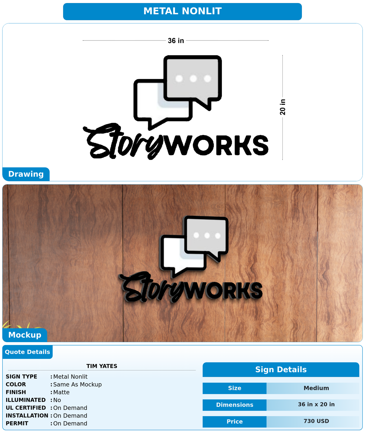 CUSTOM MOCKUP SIGN FOR Tim Yates
