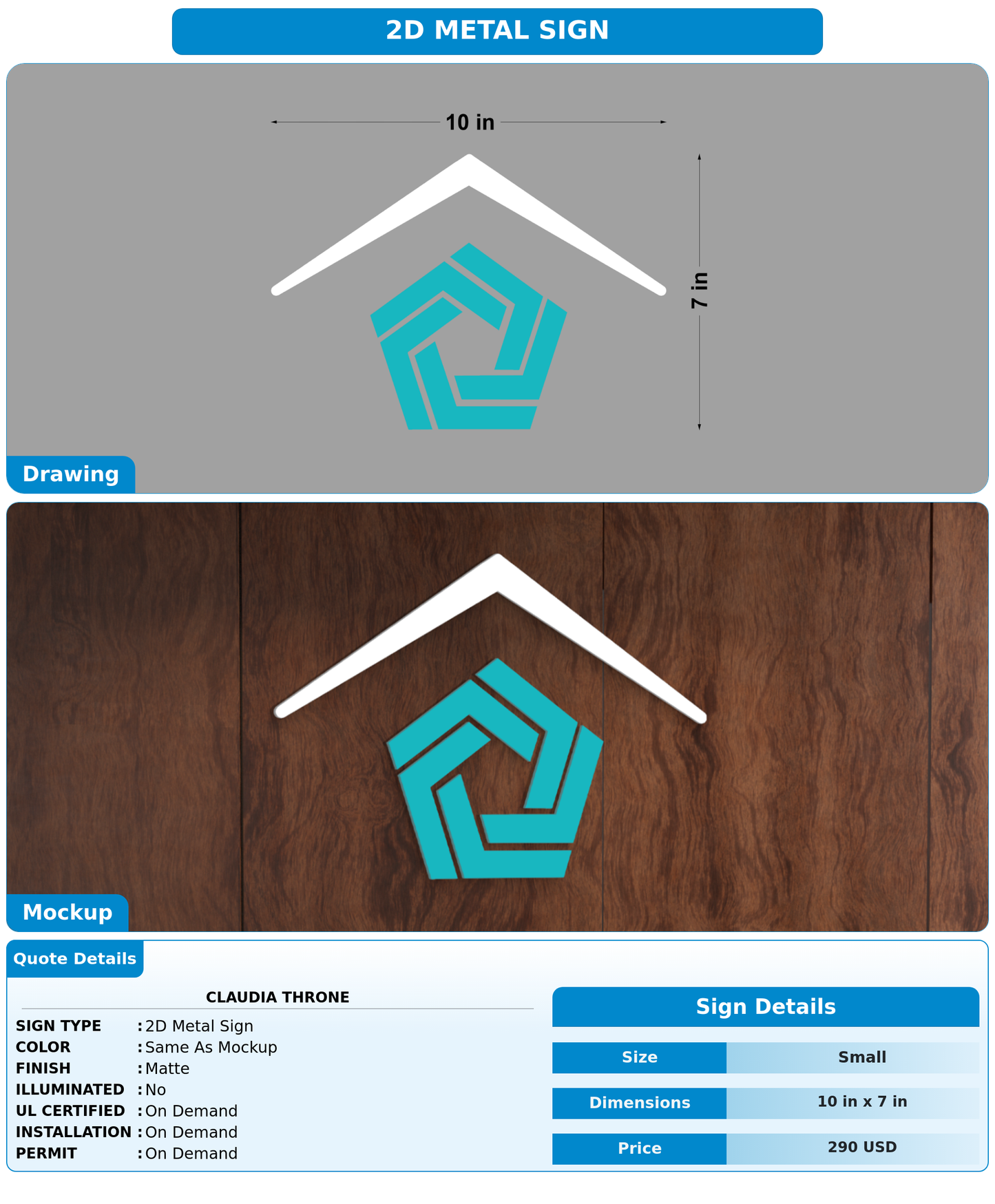 CUSTOM MOCKUP SIGN FOR Claudia Throne