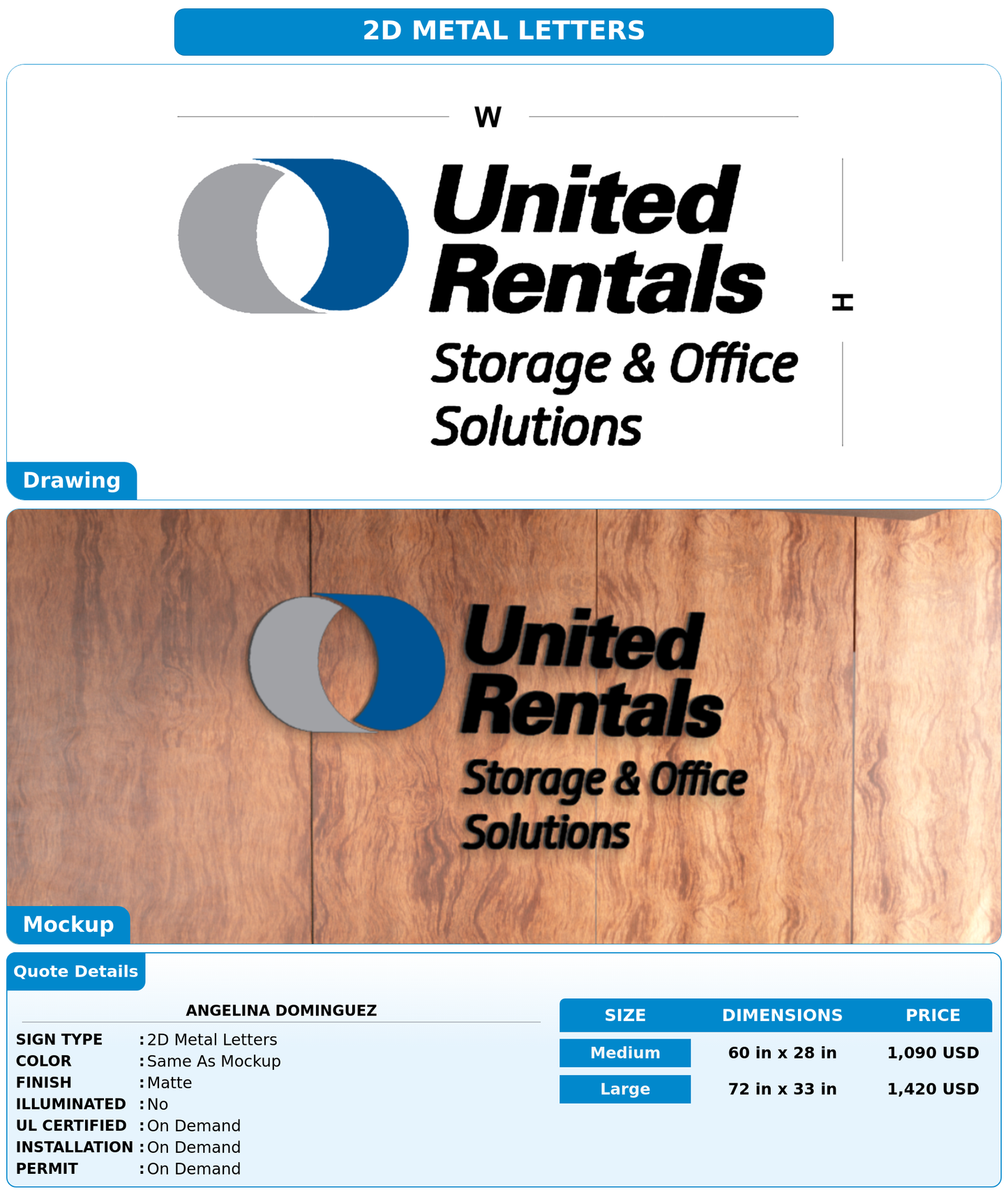 CUSTOM MOCKUP SIGN FOR Angelina Dominguez