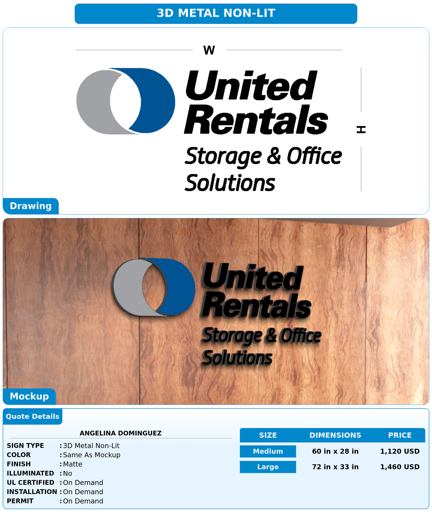 CUSTOM MOCKUP SIGN FOR Angelina Dominguez