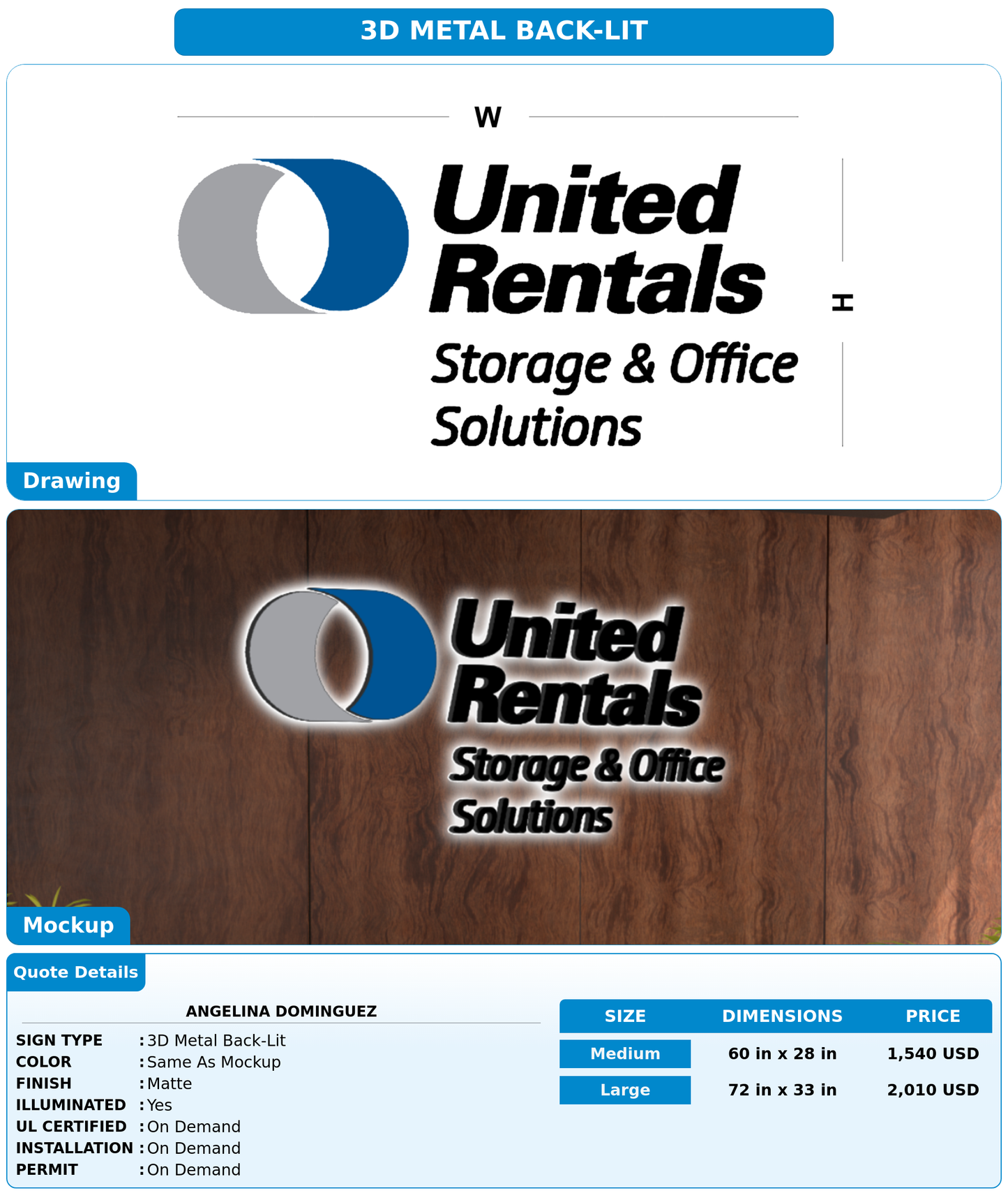 CUSTOM MOCKUP SIGN FOR Angelina Dominguez