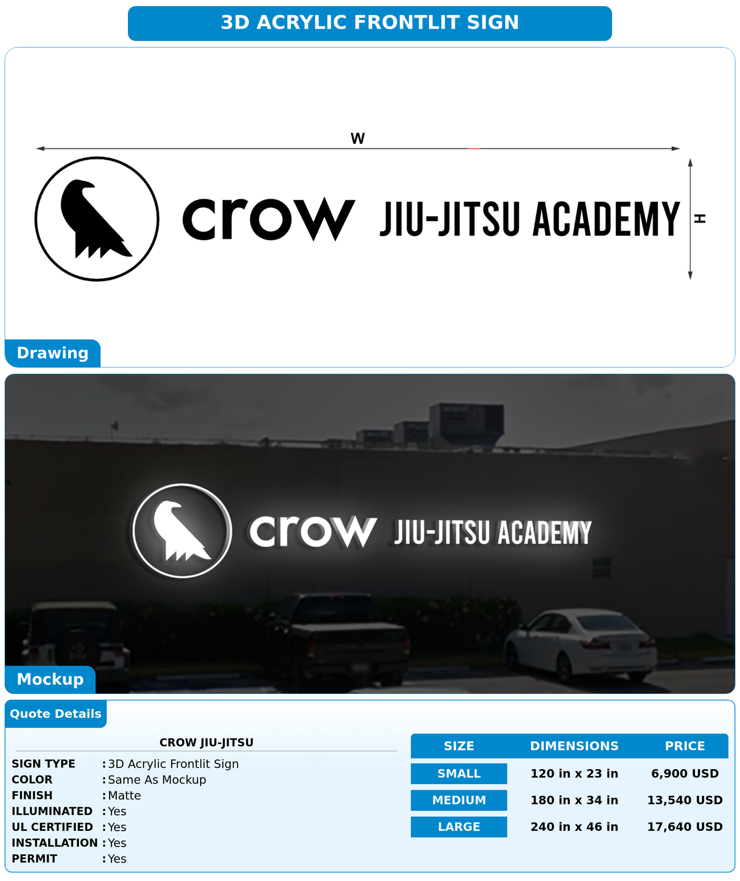 CUSTOM MOCKUP SIGN FOR Crow Jiu-Jitsu