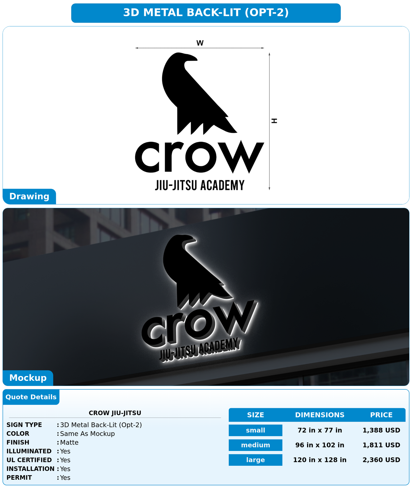CUSTOM MOCKUP SIGN FOR Crow Jiu-Jitsu
