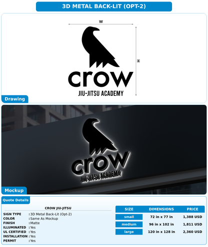 CUSTOM MOCKUP SIGN FOR Crow Jiu-Jitsu