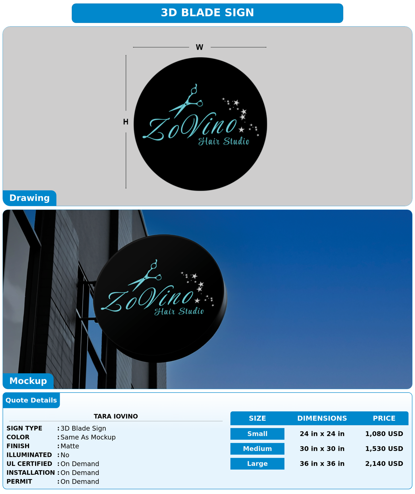 CUSTOM MOCKUP SIGN FOR Tara Iovino