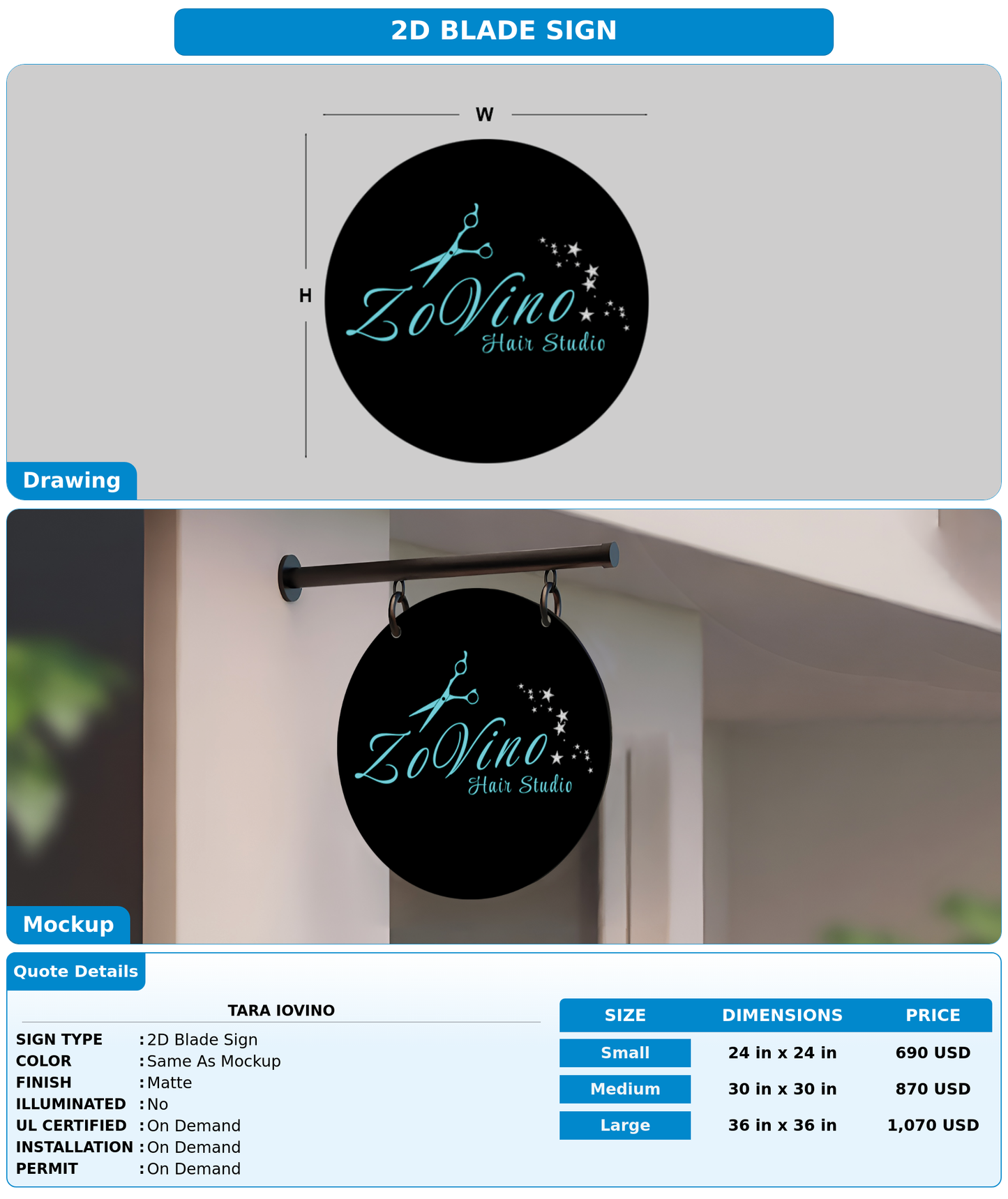 CUSTOM MOCKUP SIGN FOR Tara Iovino