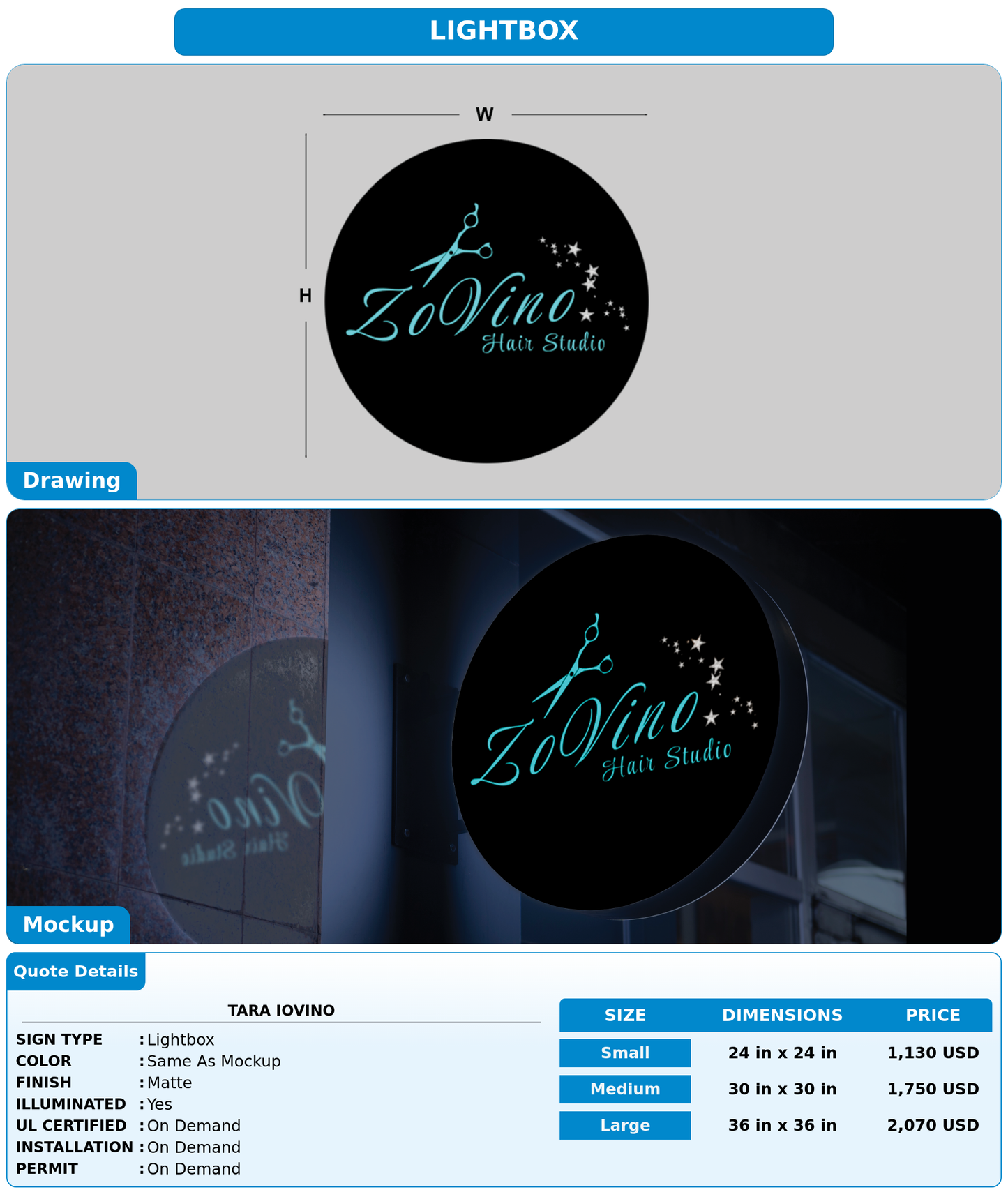 CUSTOM MOCKUP SIGN FOR Tara Iovino