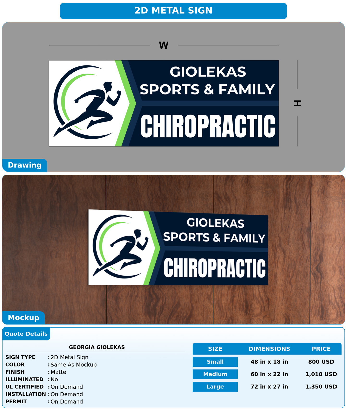 CUSTOM MOCKUP SIGN FOR Georgia Giolekas