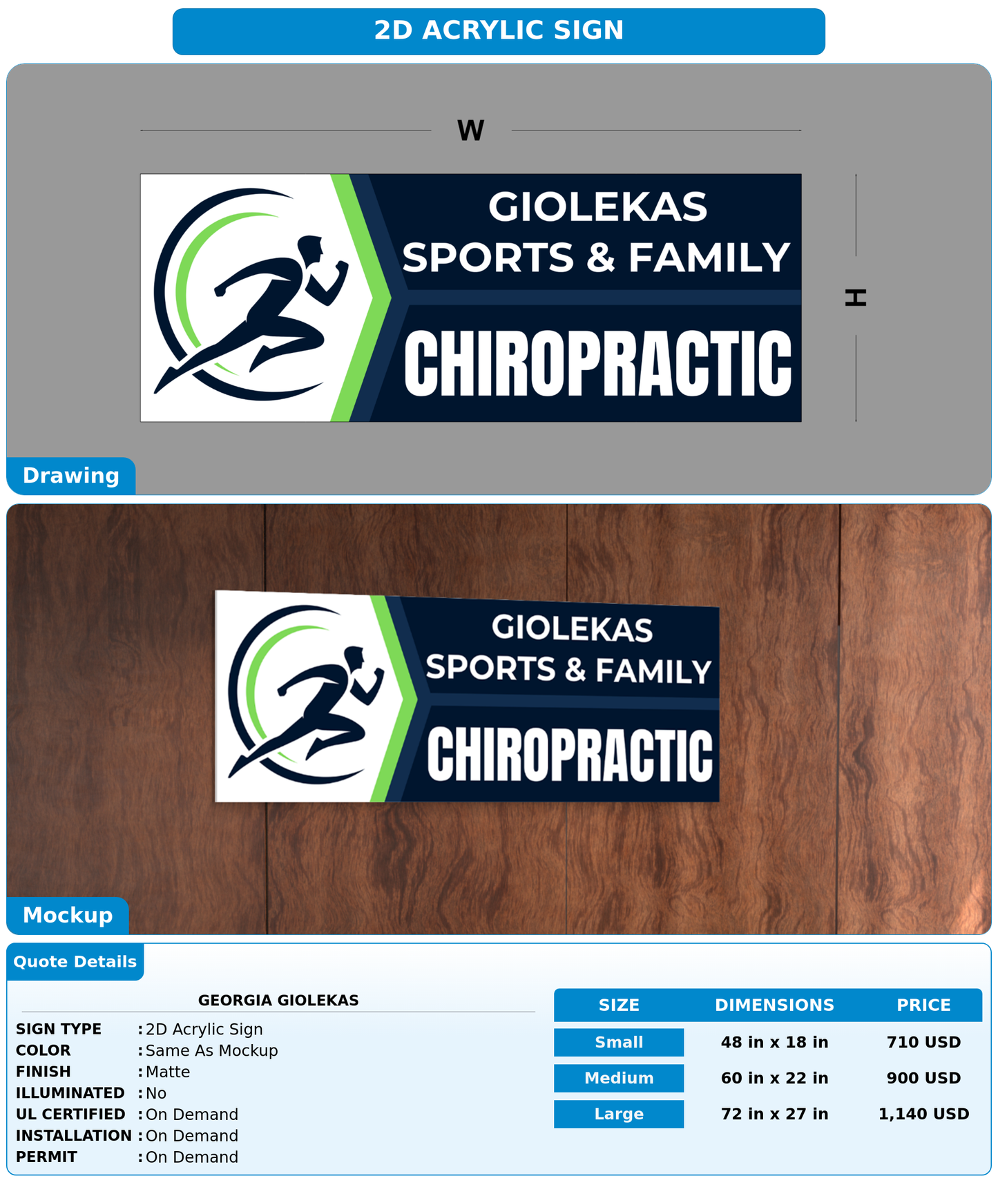 CUSTOM MOCKUP SIGN FOR Georgia Giolekas
