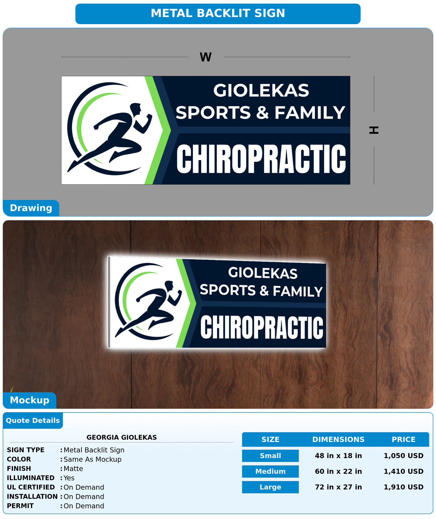 CUSTOM MOCKUP SIGN FOR Georgia Giolekas