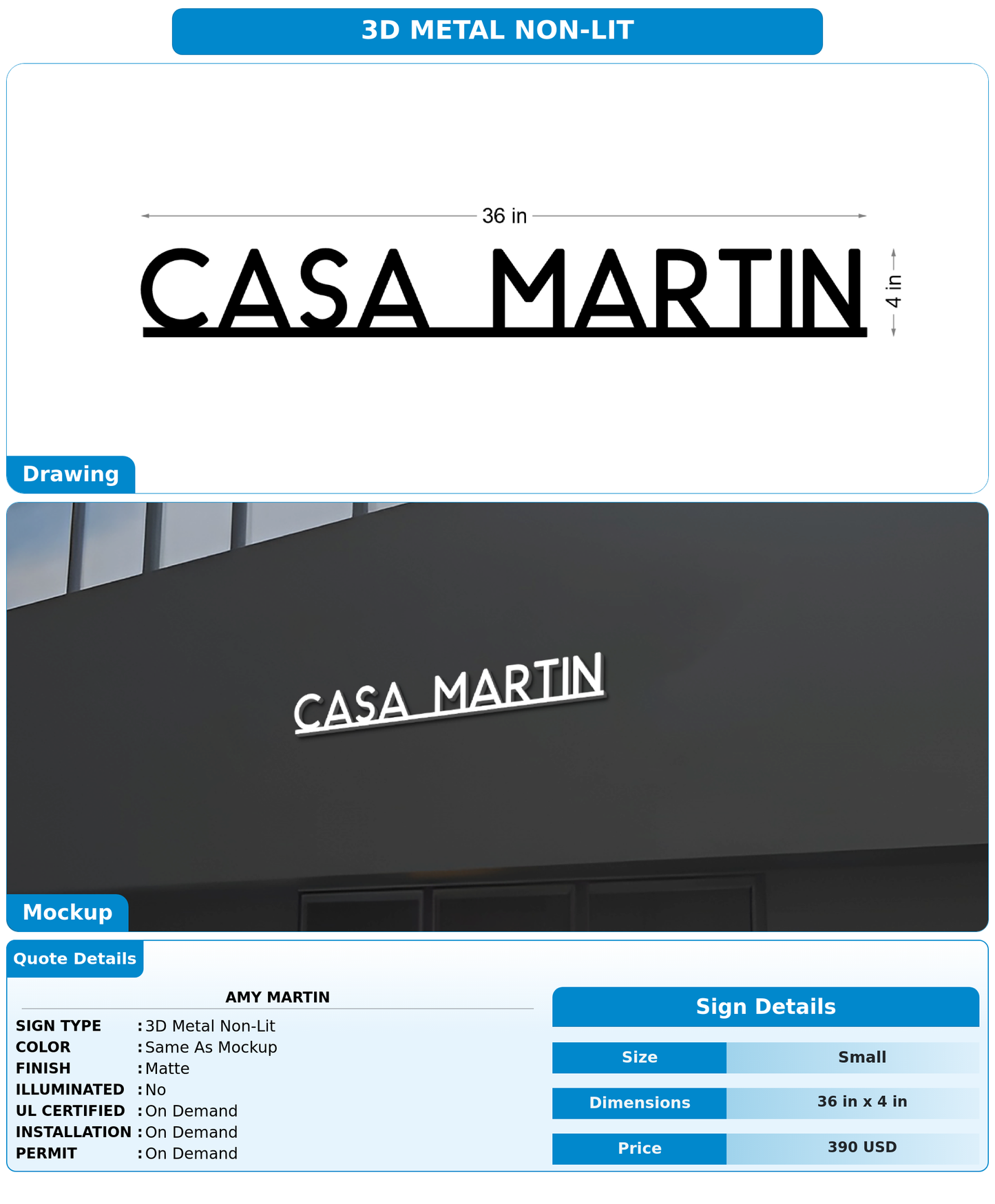 CUSTOM MOCKUP SIGN FOR Amy Martin
