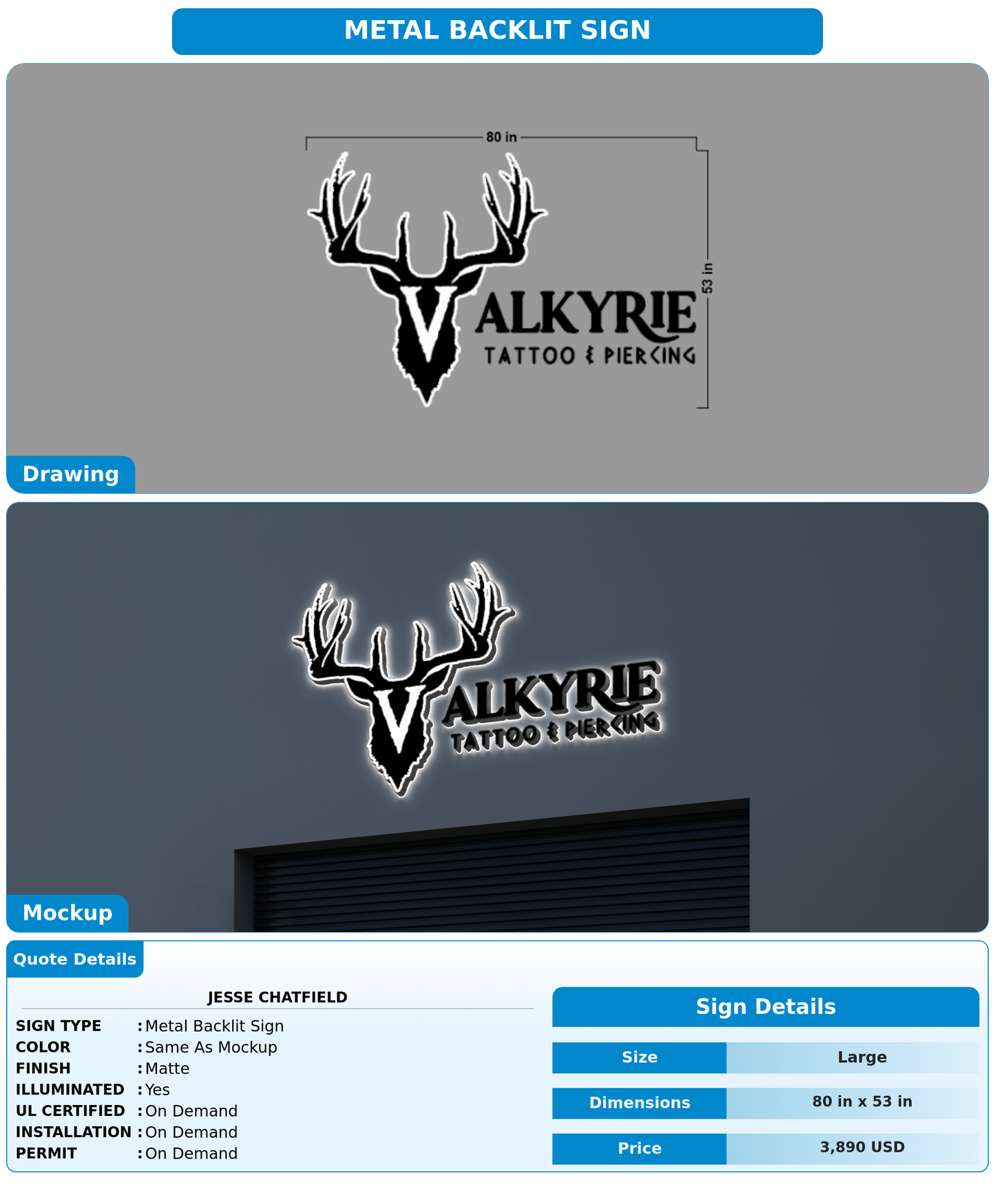 CUSTOM MOCKUP SIGN FOR Jesse Chatfield