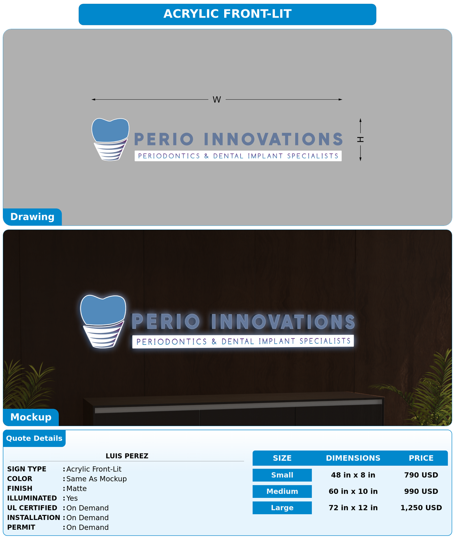 CUSTOM MOCKUP SIGN FOR Luis Perez