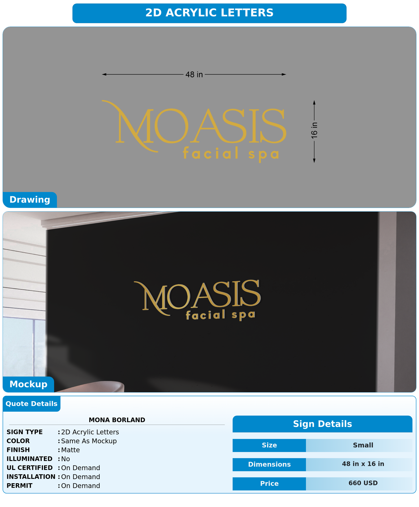 CUSTOM MOCKUP SIGN FOR Mona Borland