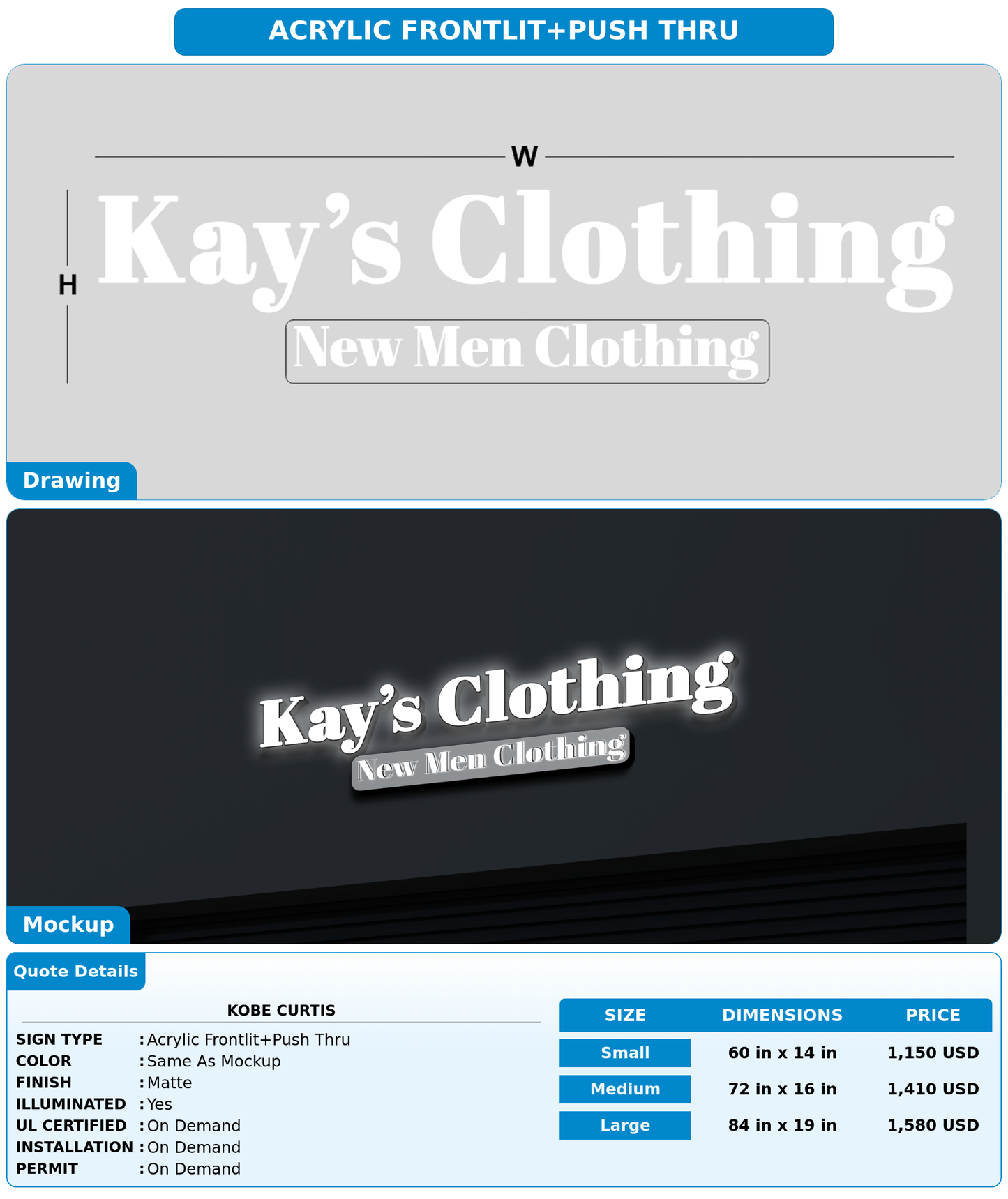 CUSTOM MOCKUP SIGN FOR Kobe Curtis