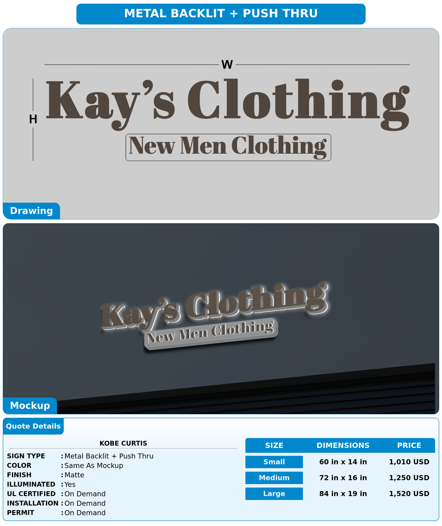 CUSTOM MOCKUP SIGN FOR Kobe Curtis
