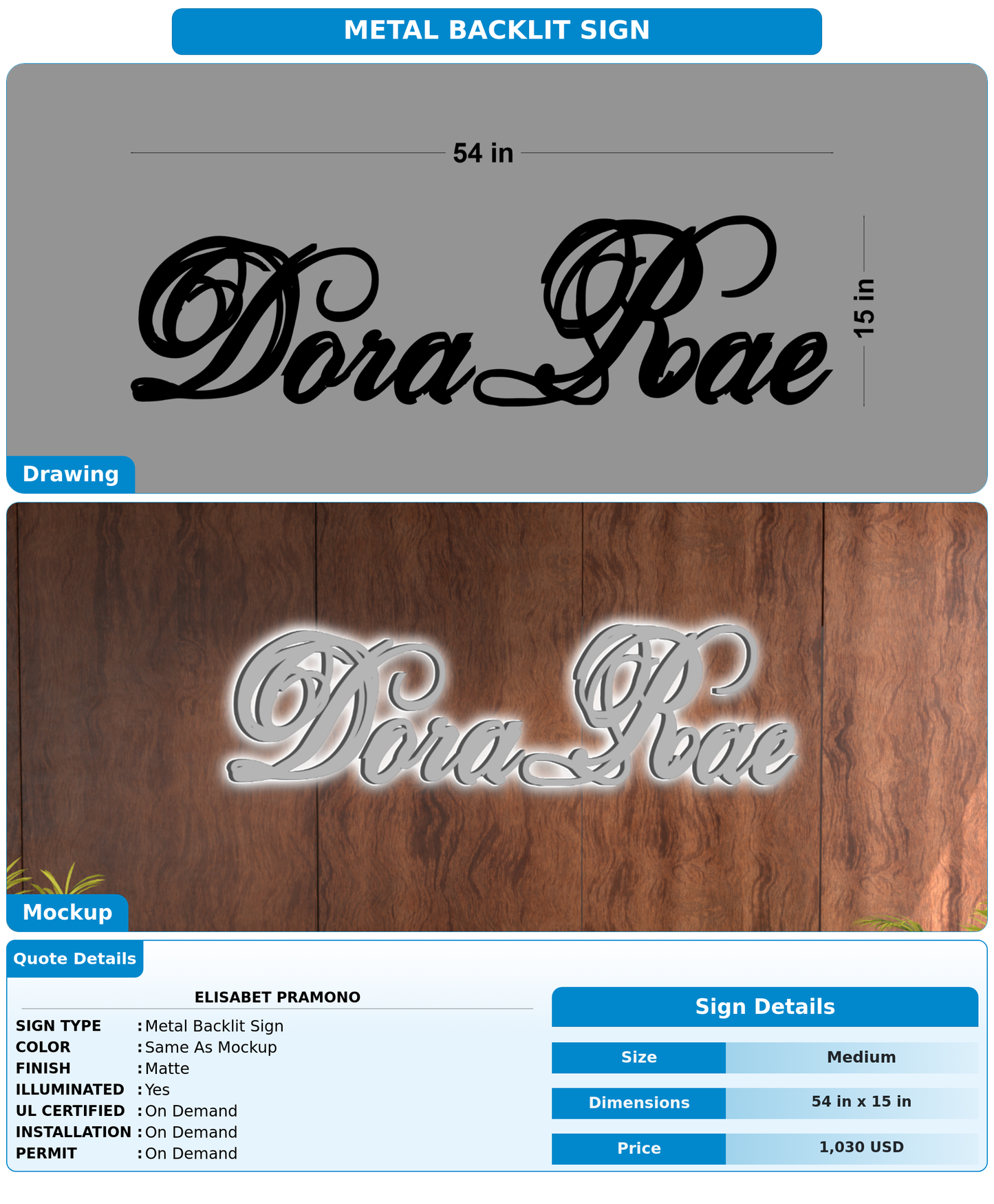 CUSTOM MOCKUP SIGN FOR Elisabet Pramono