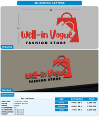 CUSTOM MOCKUP SIGN FOR Well-in Vogue