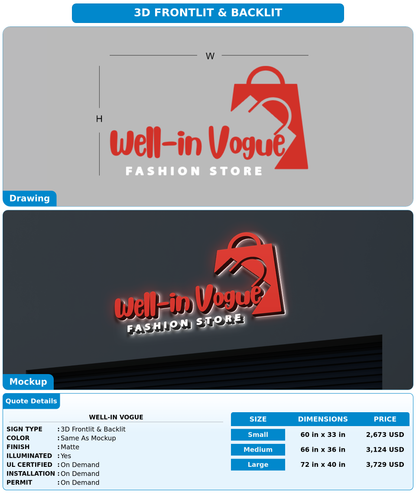 CUSTOM MOCKUP SIGN FOR Well-in Vogue