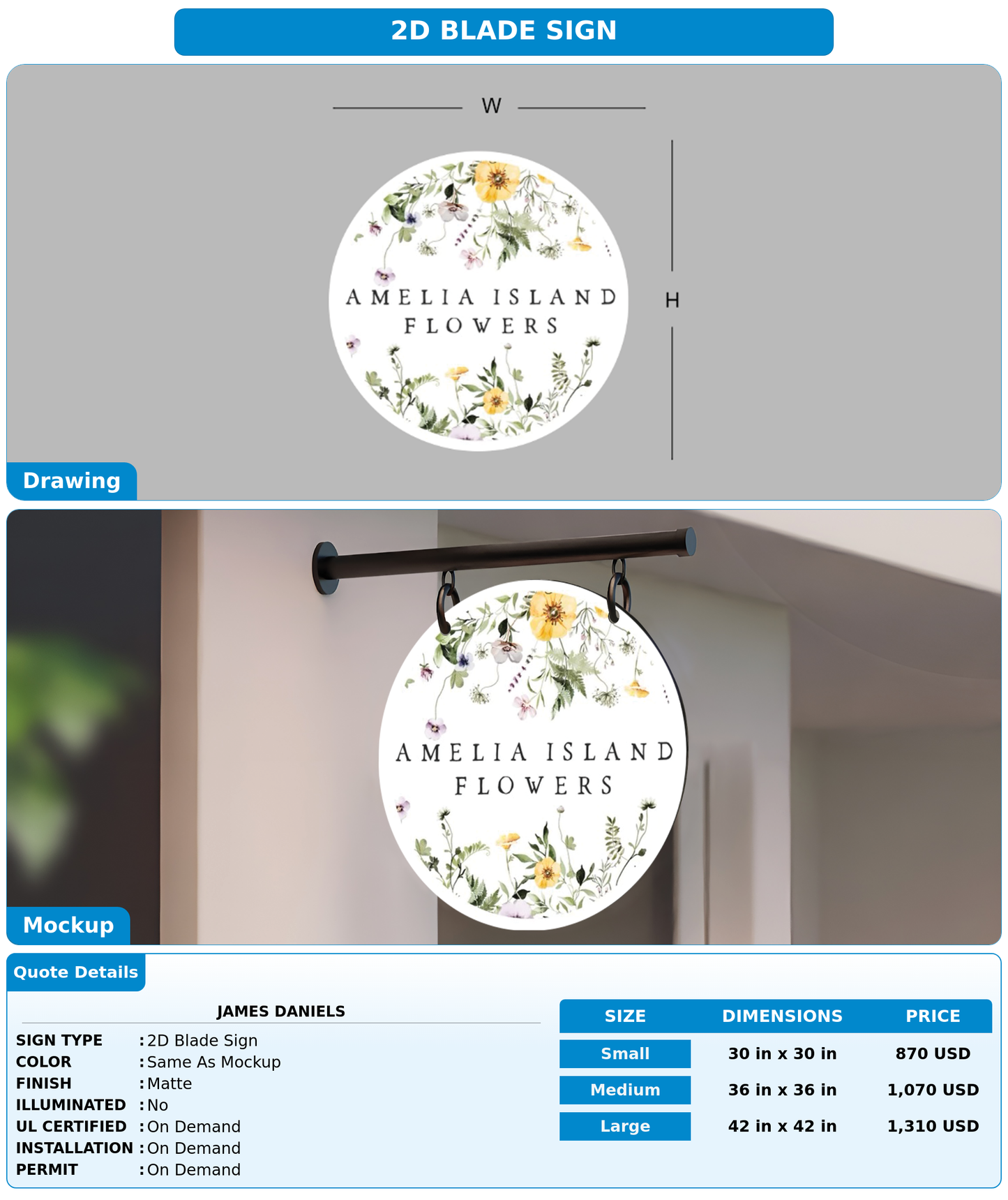 CUSTOM MOCKUP SIGN FOR James Daniels