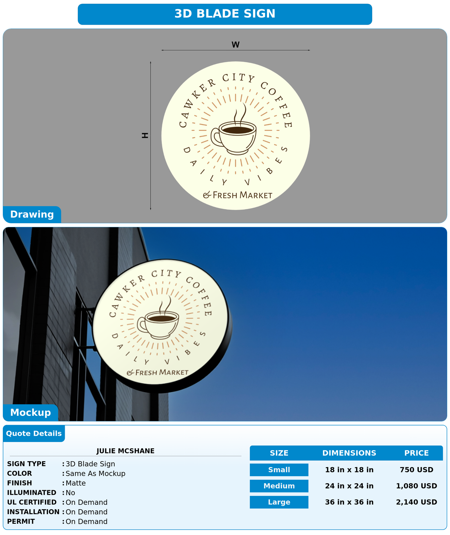 CUSTOM MOCKUP SIGN FOR Julie McShane