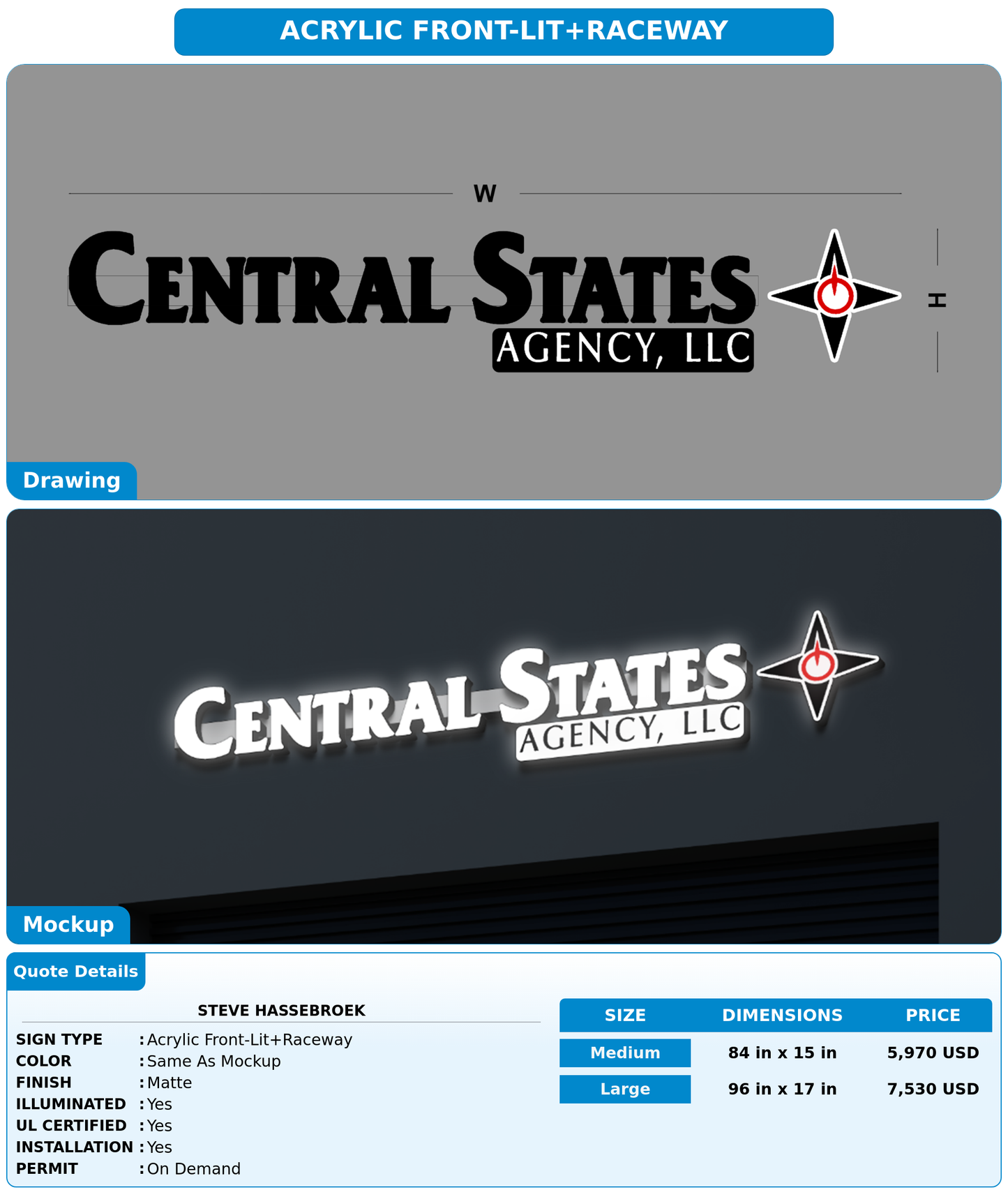 CUSTOM MOCKUP SIGN FOR Steve Hassebroek