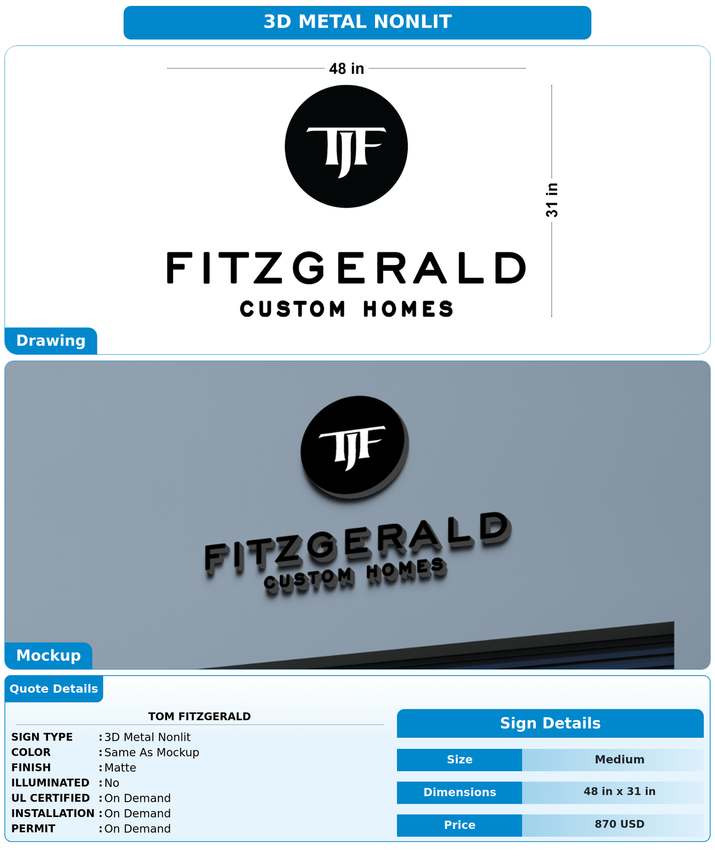 CUSTOM MOCKUP SIGN FOR Tom Fitzgerald