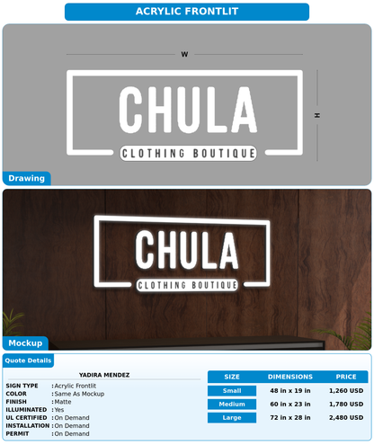CUSTOM MOCKUP SIGN FOR Yadira Mendez
