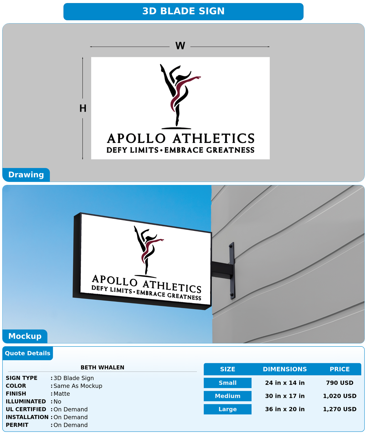 CUSTOM MOCKUP SIGN FOR Beth Whalen