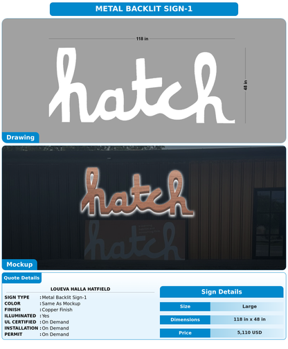 CUSTOM MOCKUP SIGN FOR Loueva Halla Hatfield