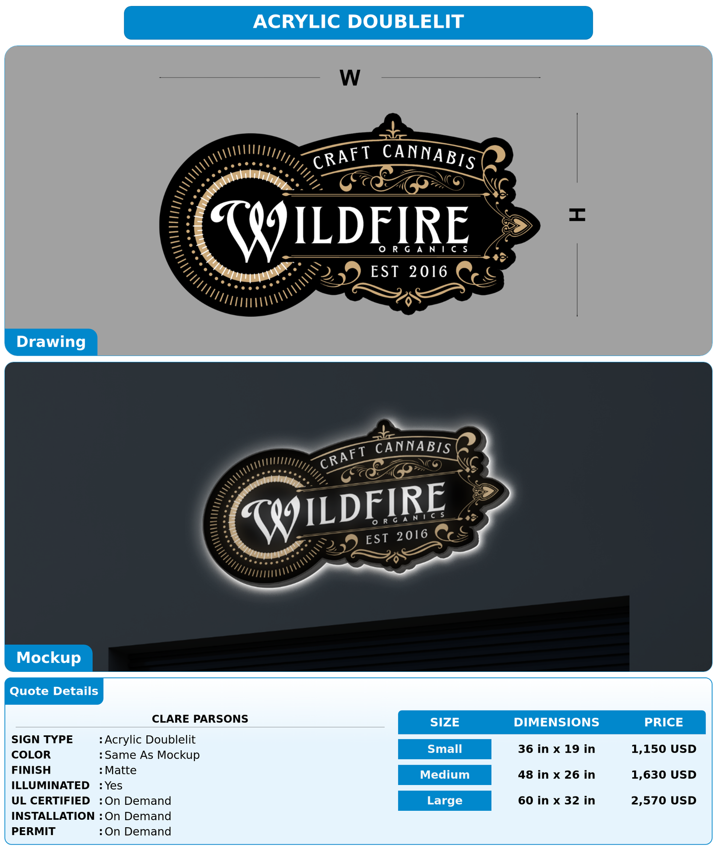 CUSTOM MOCKUP SIGN FOR Clare Parsons