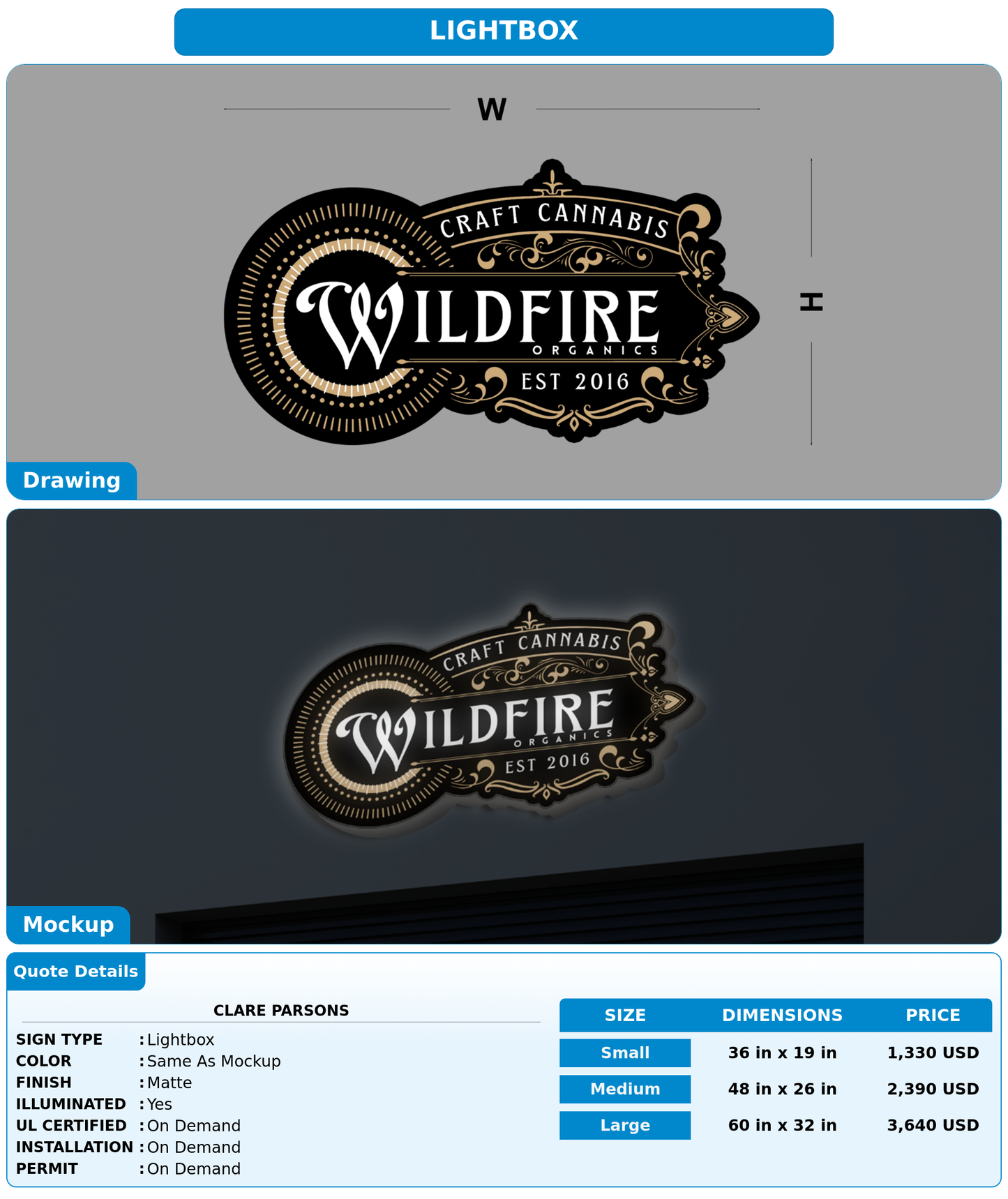 CUSTOM MOCKUP SIGN FOR Clare Parsons