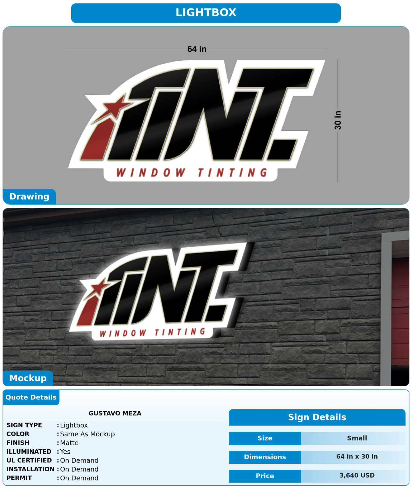 CUSTOM MOCKUP SIGN FOR Gustavo Meza