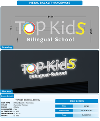 CUSTOM MOCKUP SIGN FOR Top Kids Bilingual School