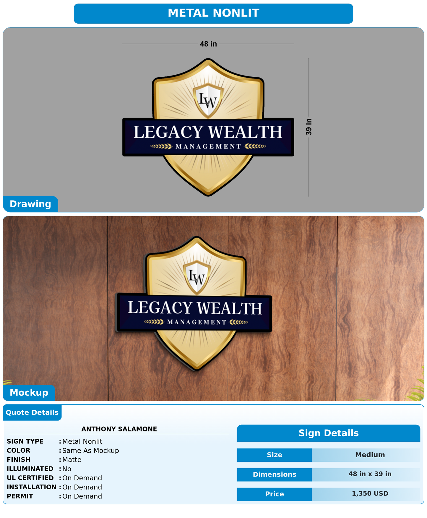 CUSTOM MOCKUP SIGN FOR Anthony Salamone