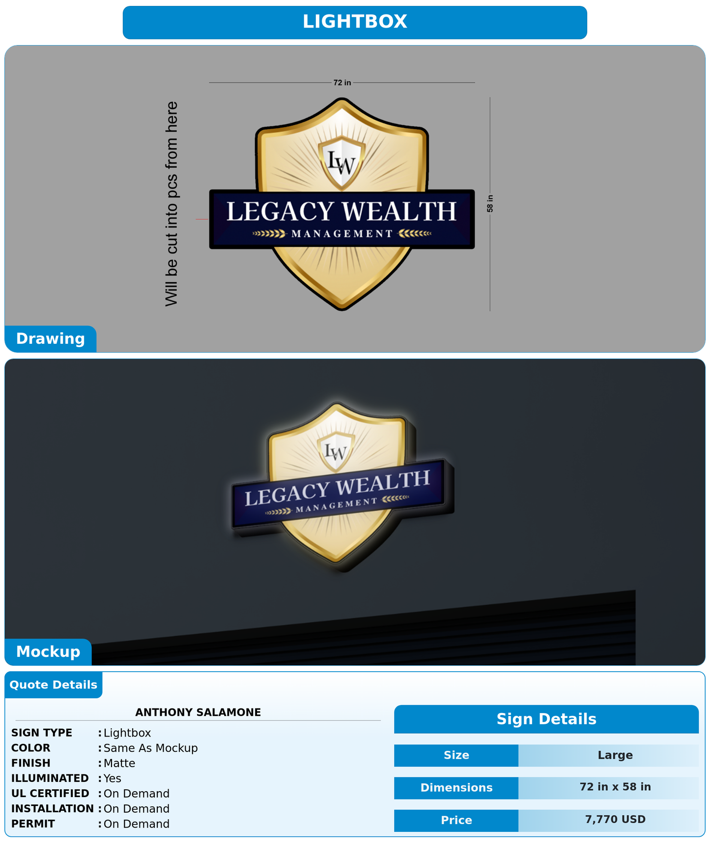 CUSTOM MOCKUP SIGN FOR Anthony Salamone