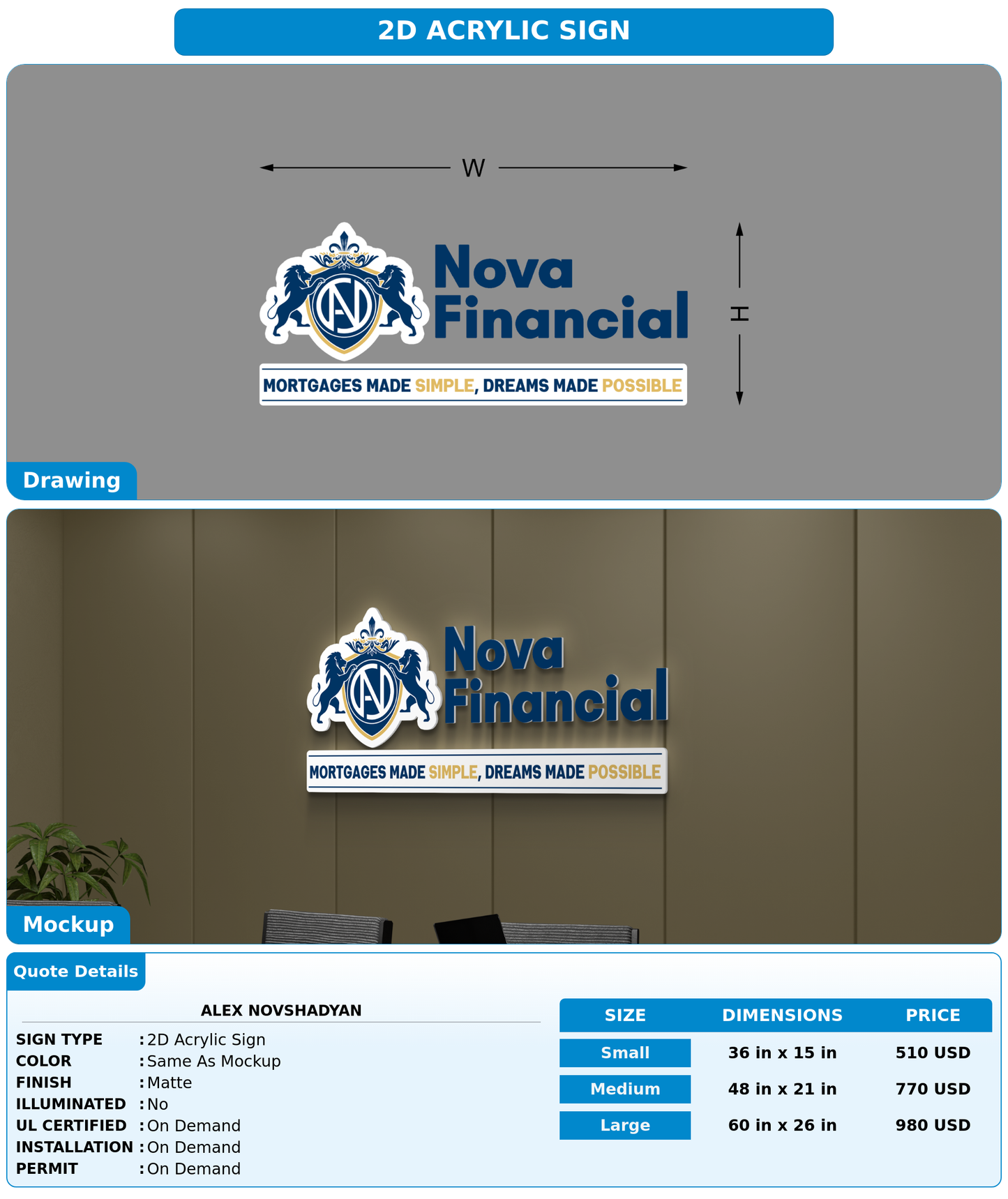 CUSTOM MOCKUP SIGN FOR Alex Novshadyan