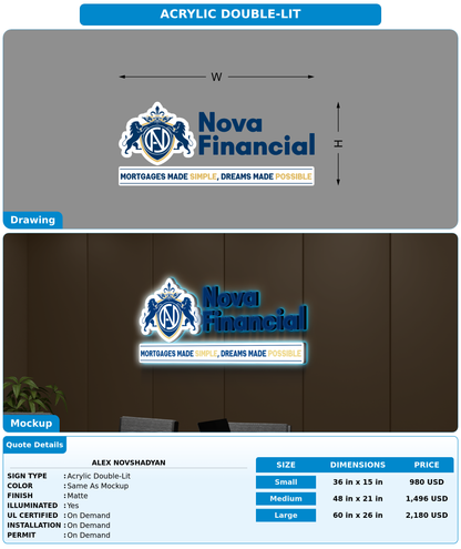 CUSTOM MOCKUP SIGN FOR Alex Novshadyan