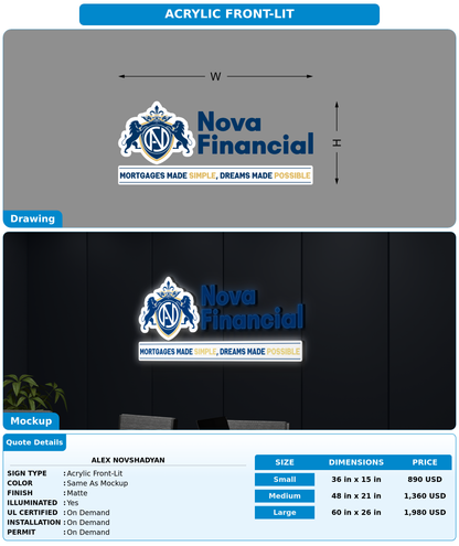 CUSTOM MOCKUP SIGN FOR Alex Novshadyan