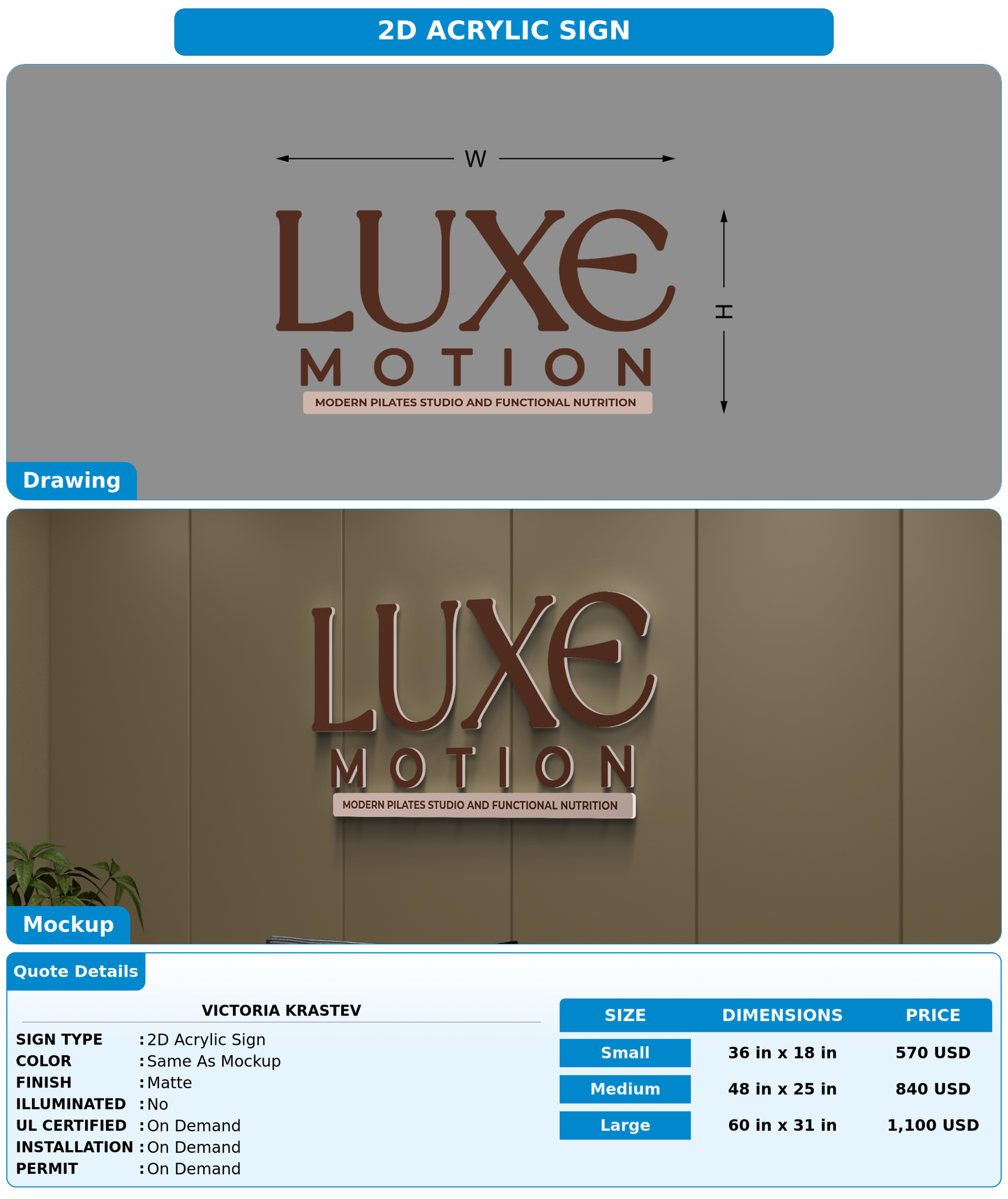 CUSTOM MOCKUP SIGN FOR Victoria Krastev