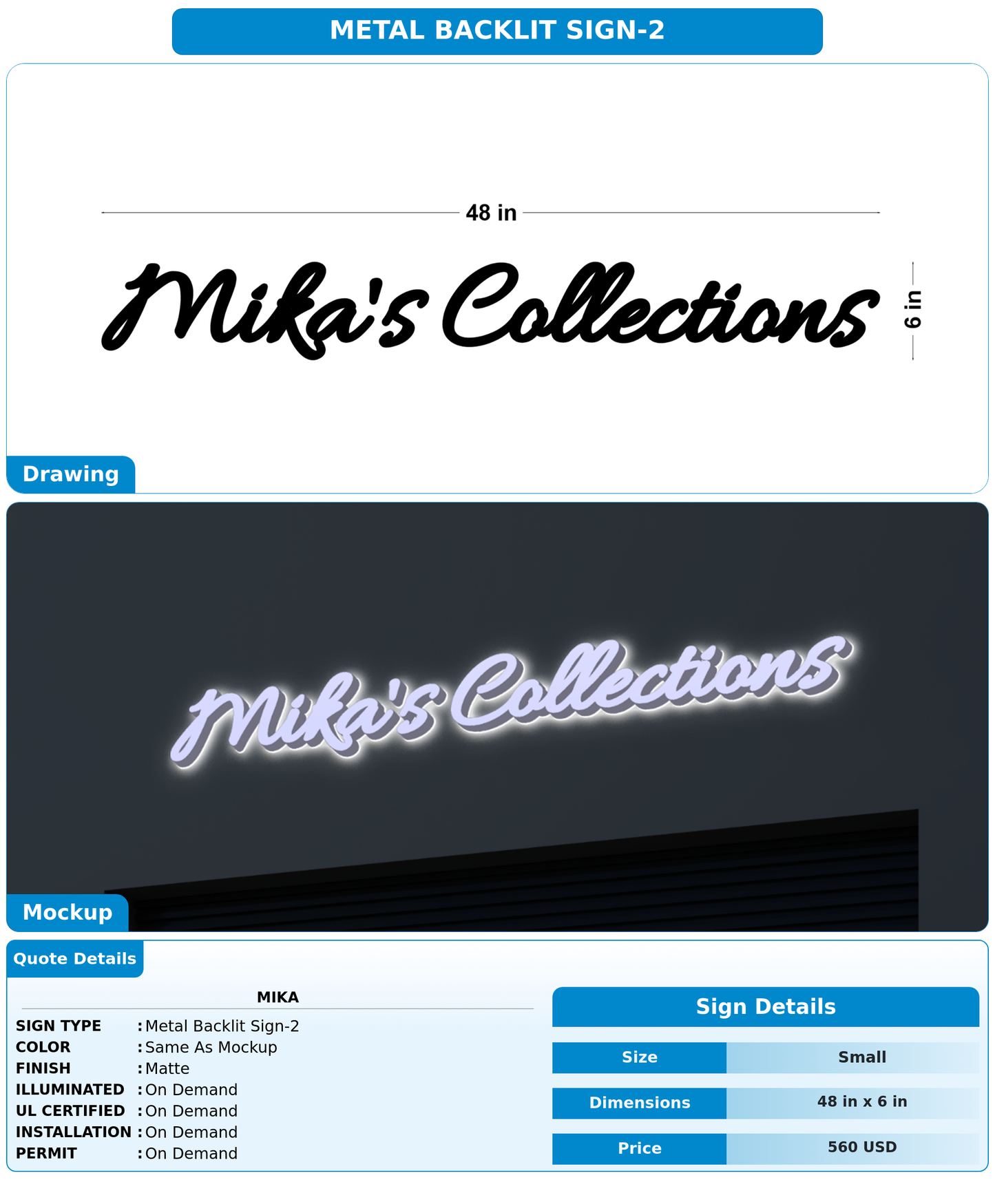 CUSTOM MOCKUP SIGN FOR Mika