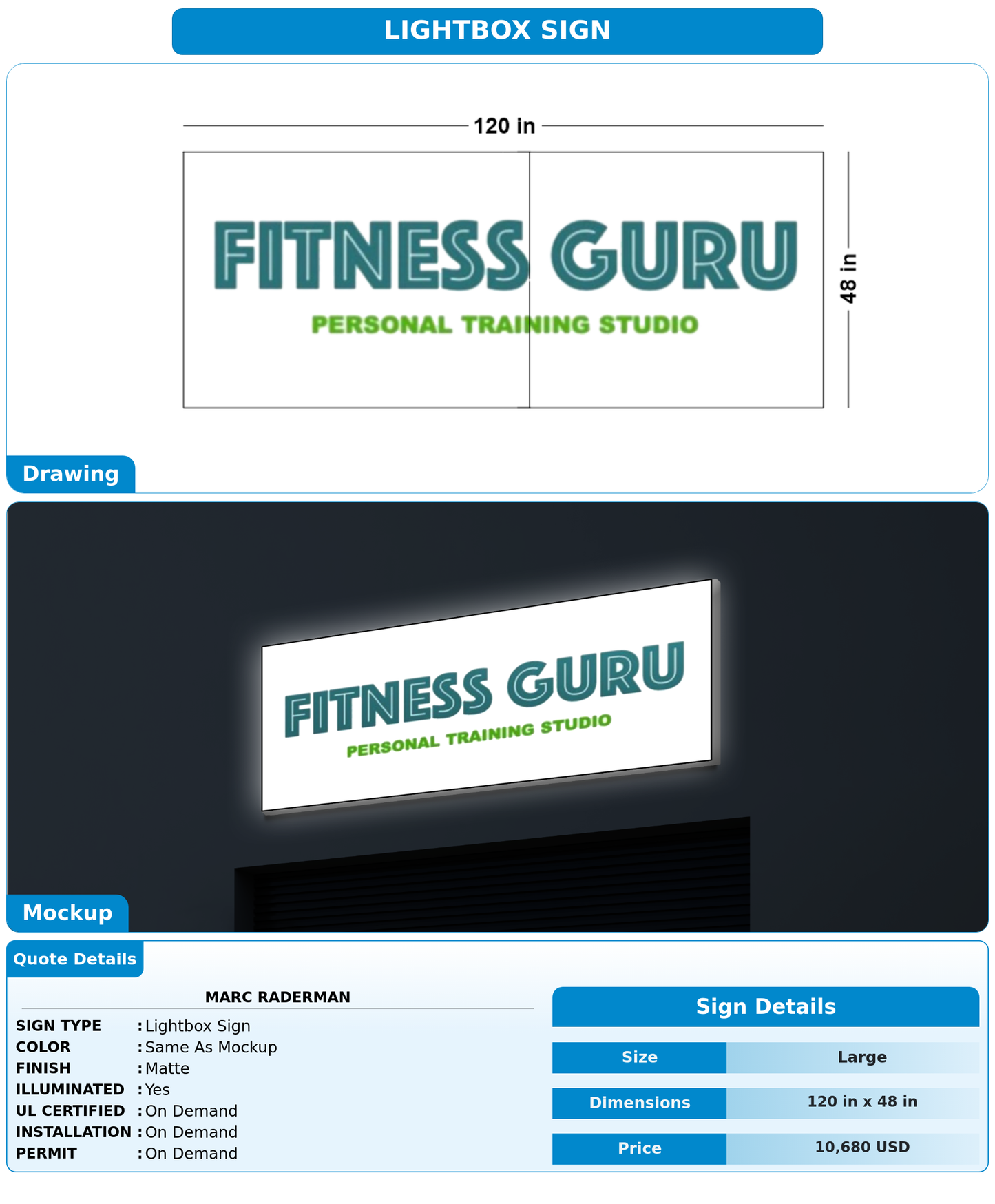 CUSTOM MOCKUP SIGN FOR Marc Raderman