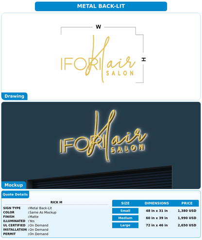 CUSTOM MOCKUP SIGN FOR Rick m