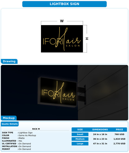 CUSTOM MOCKUP SIGN FOR Rick m