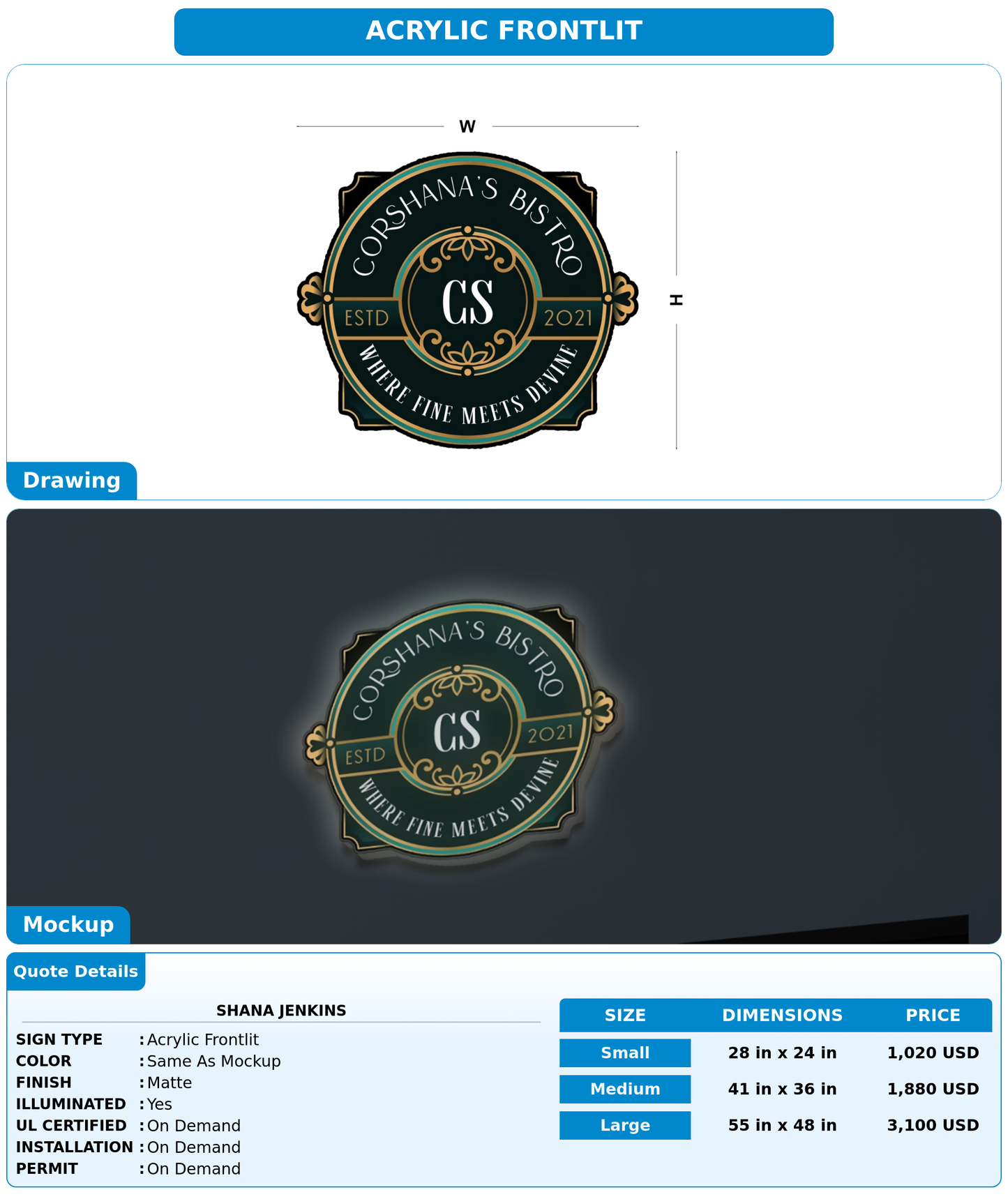 50% payment link FOR Shana Jenkins