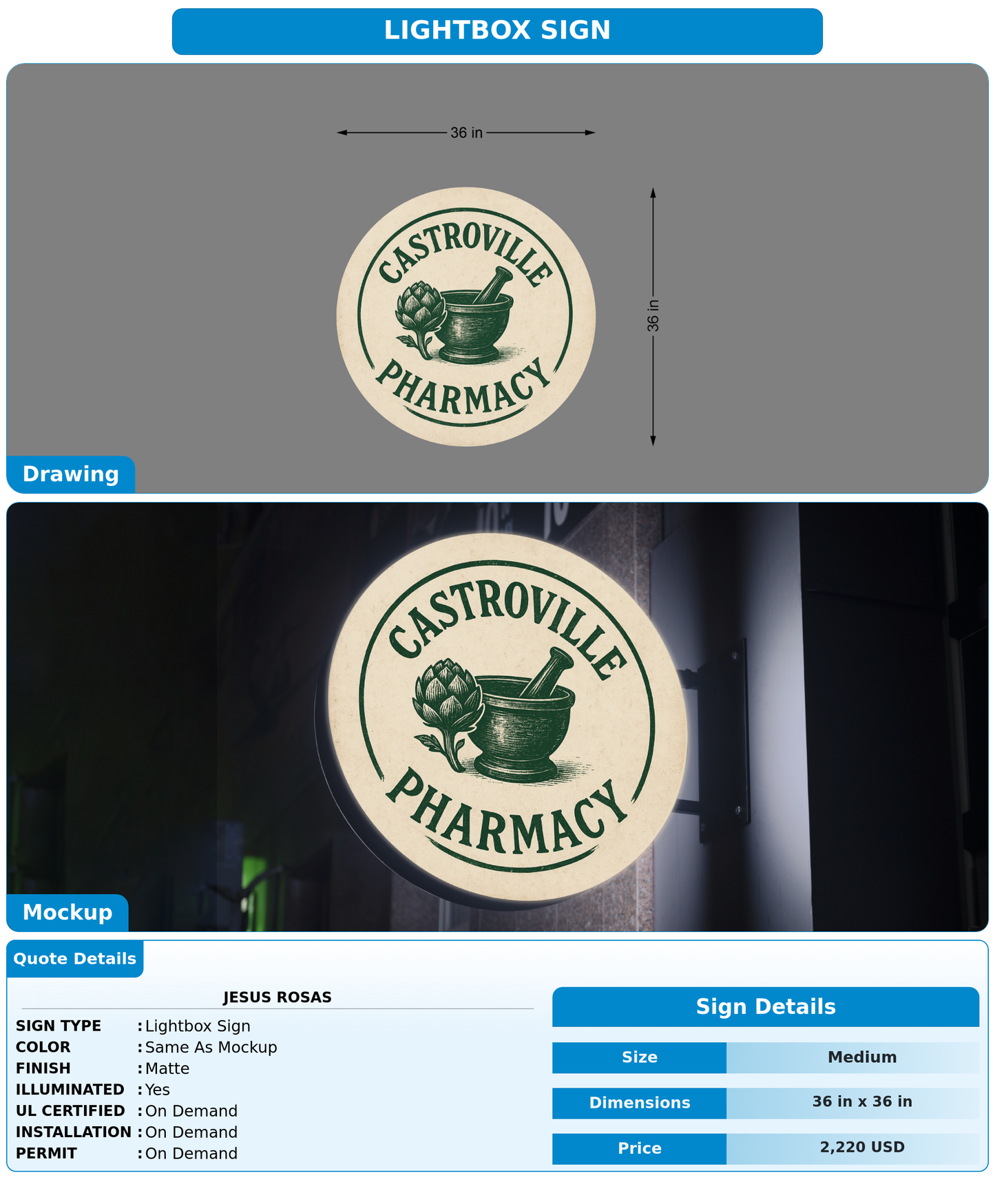 CUSTOM MOCKUP SIGN FOR Jesus Rosas