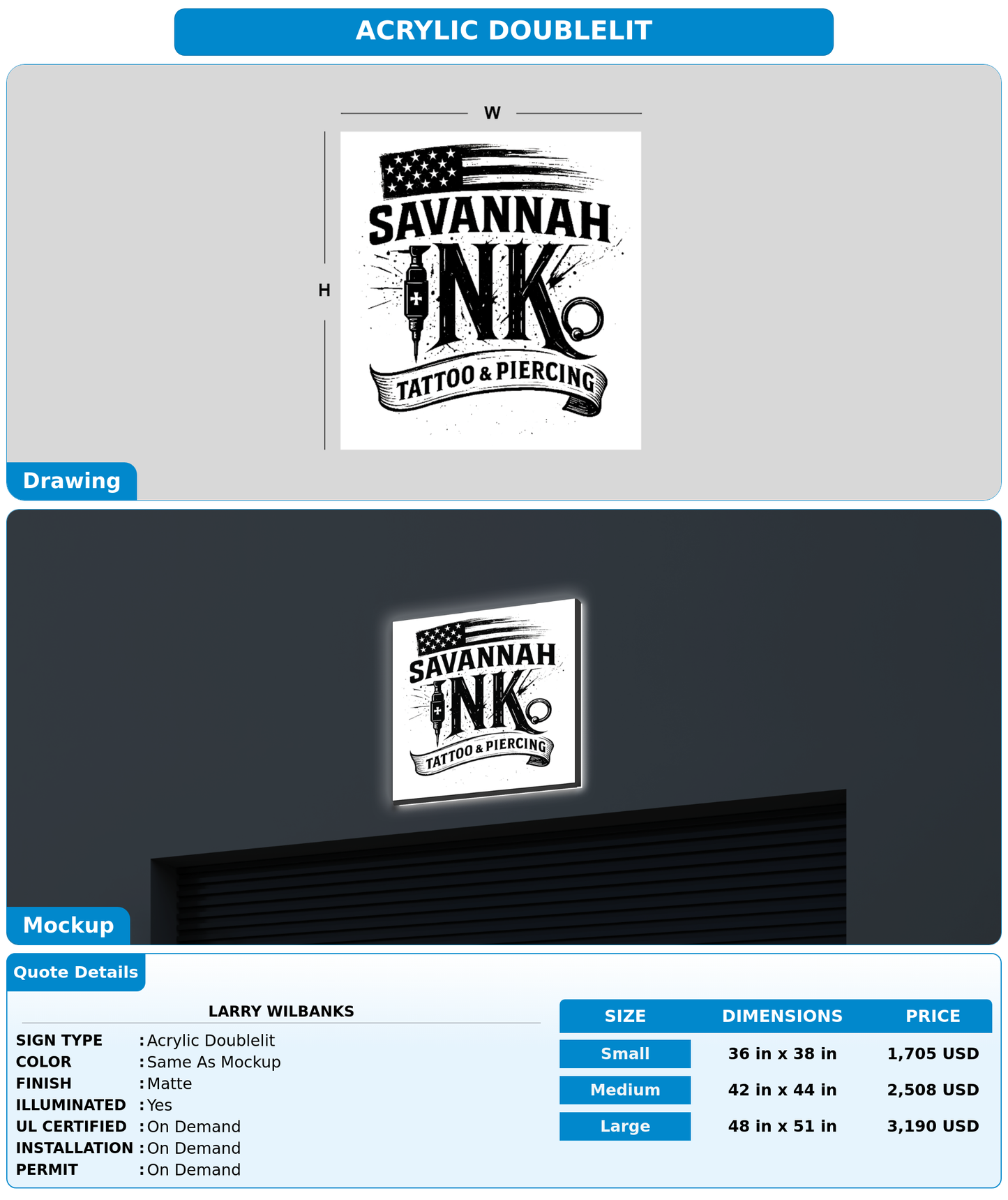CUSTOM MOCKUP SIGN FOR Larry Wilbanks