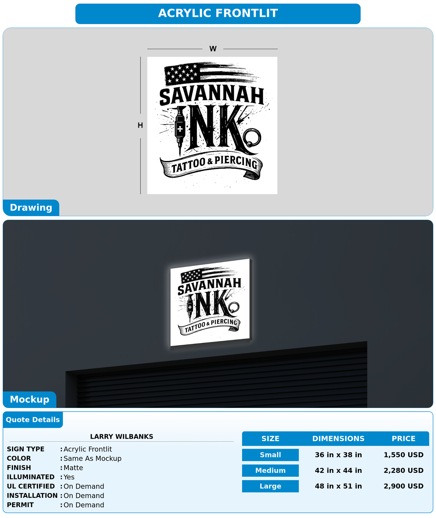CUSTOM MOCKUP SIGN FOR Larry Wilbanks
