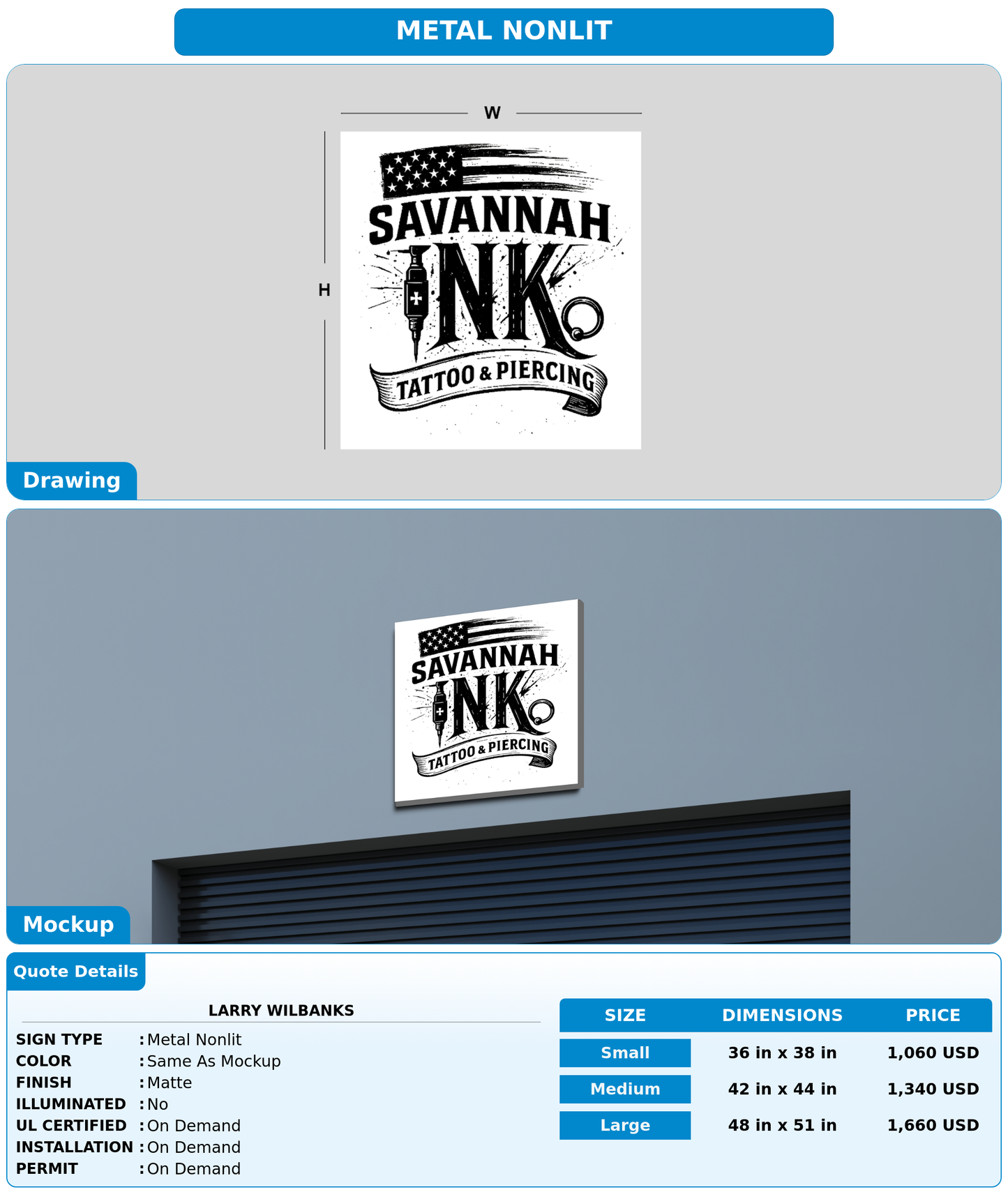 CUSTOM MOCKUP SIGN FOR Larry Wilbanks