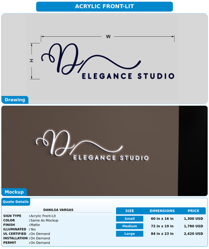 CUSTOM MOCKUP SIGN FOR Danilsa Vargas
